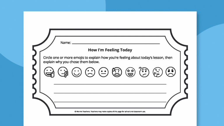 How I'm Feeling worksheet as an example of exit tickets for the classroom