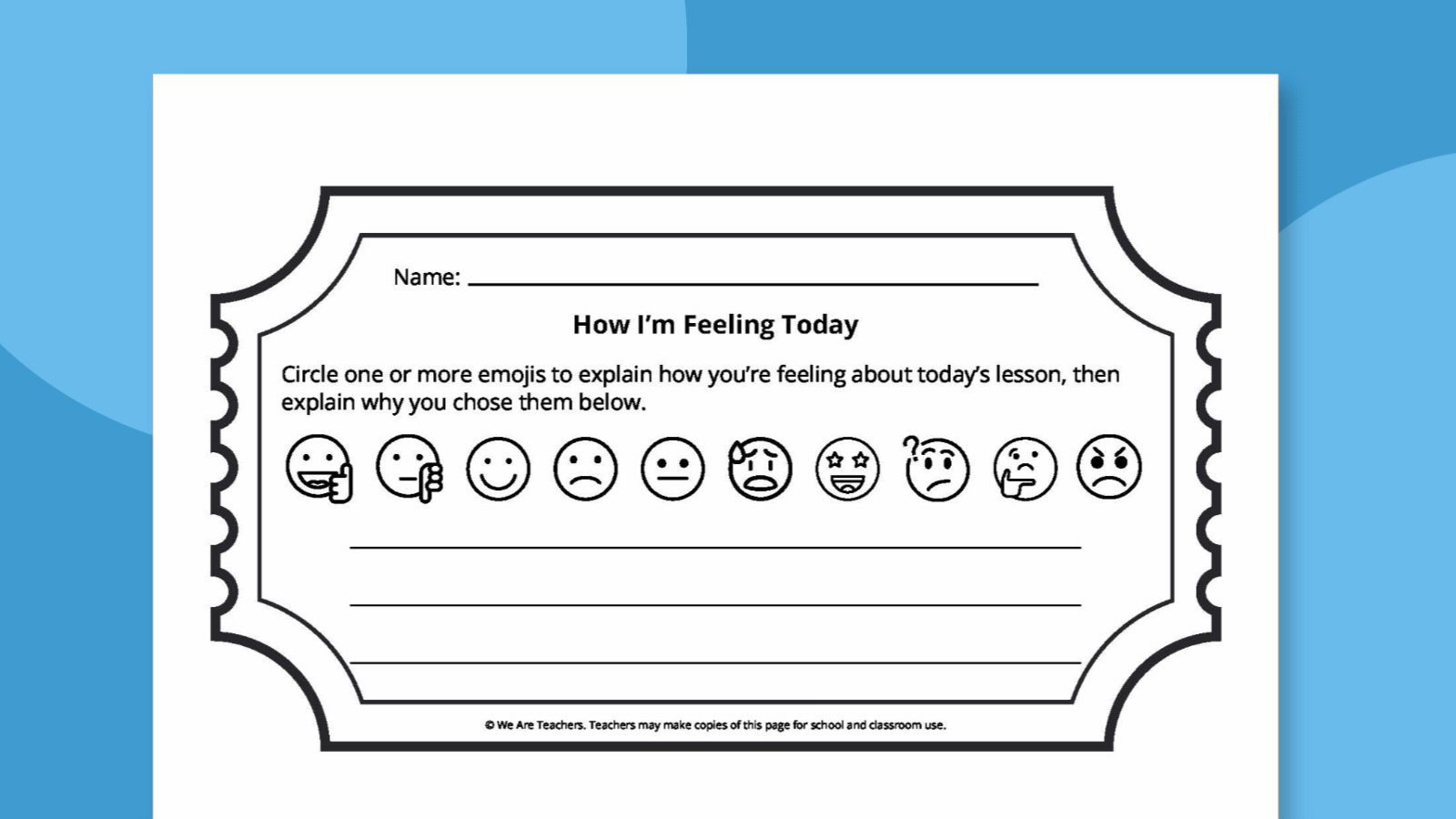How I'm Feeling worksheet as an example of exit tickets for the classroom
