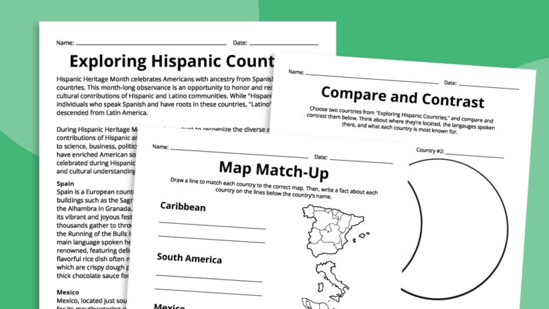Hispanic Heritage Month Worksheets
