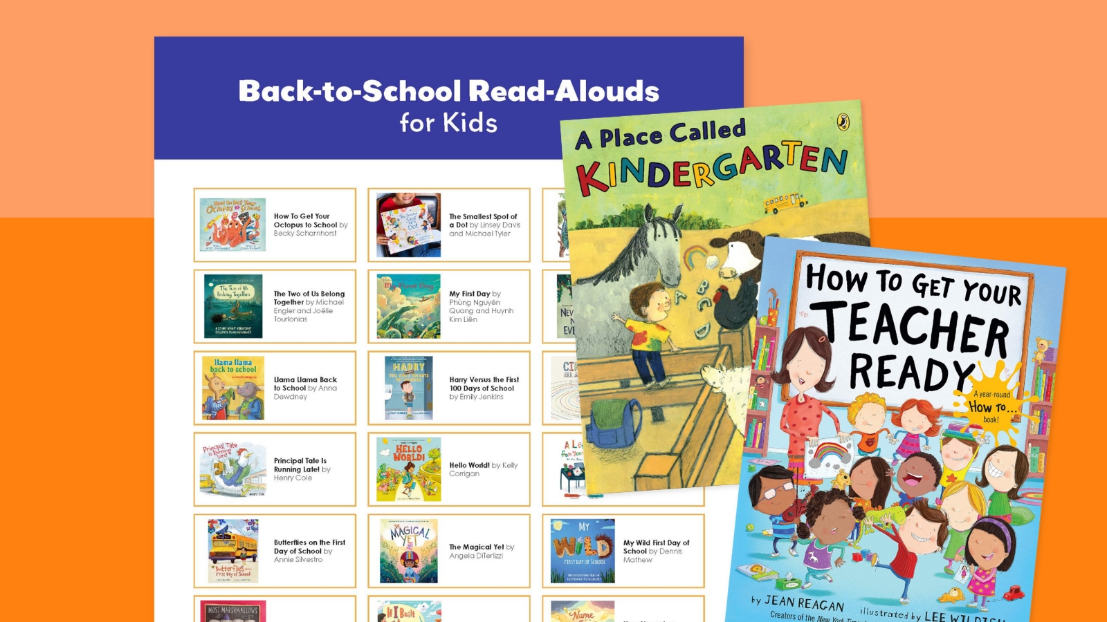 Printable book list featuring back-to-school books.