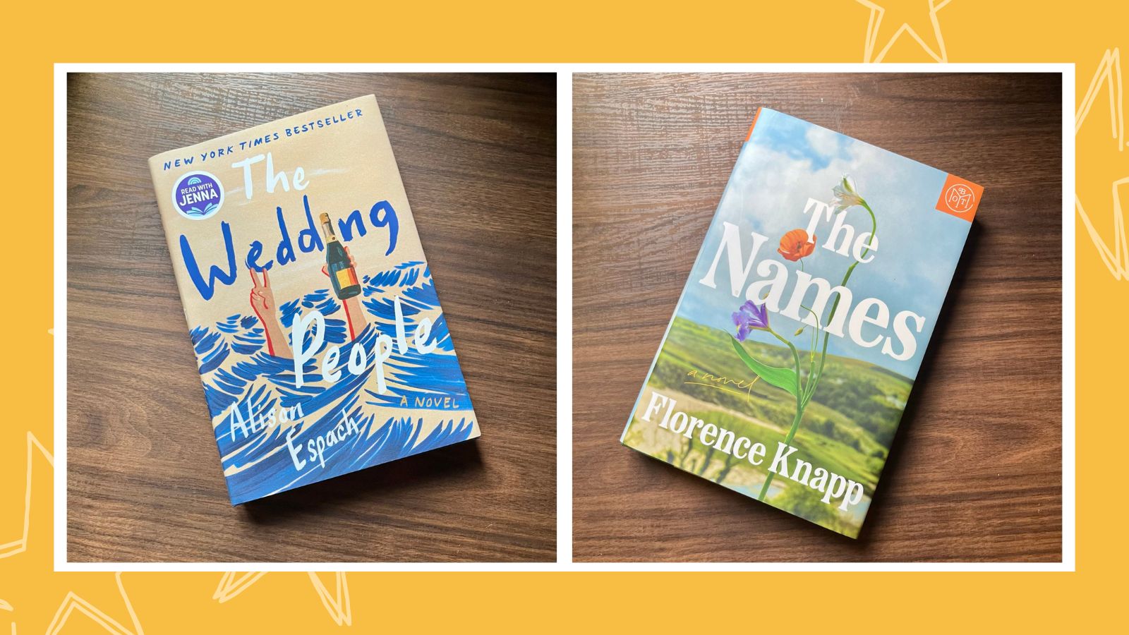 Two photos of some of the best books for summer