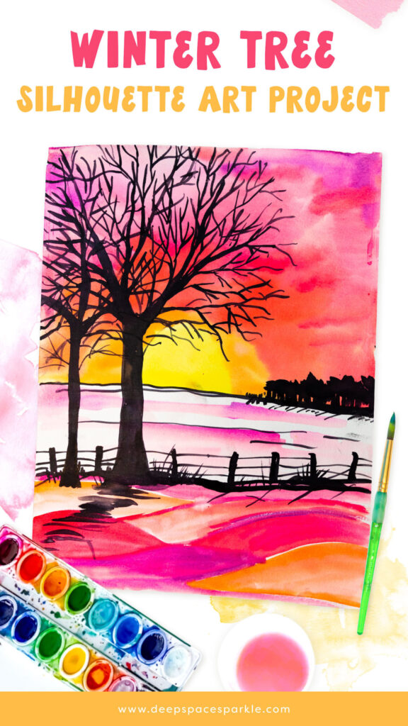 Create winter tree silhouettes