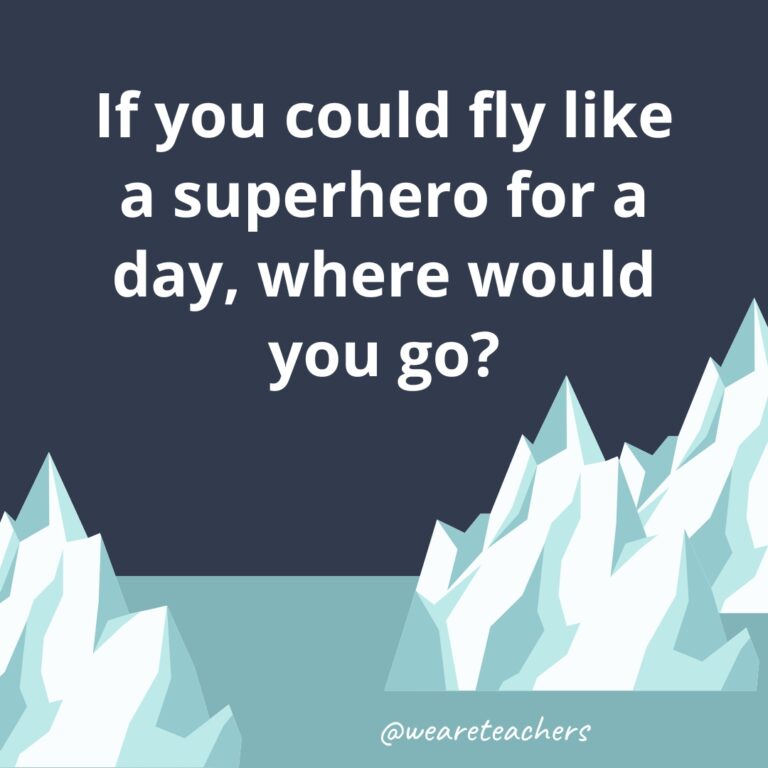 An icebreaker question which asks "If you could fly like a superhero where would you go?"