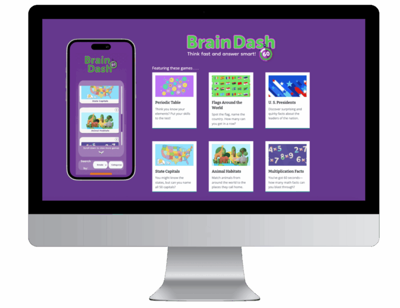 Brain Dash 60 on computer