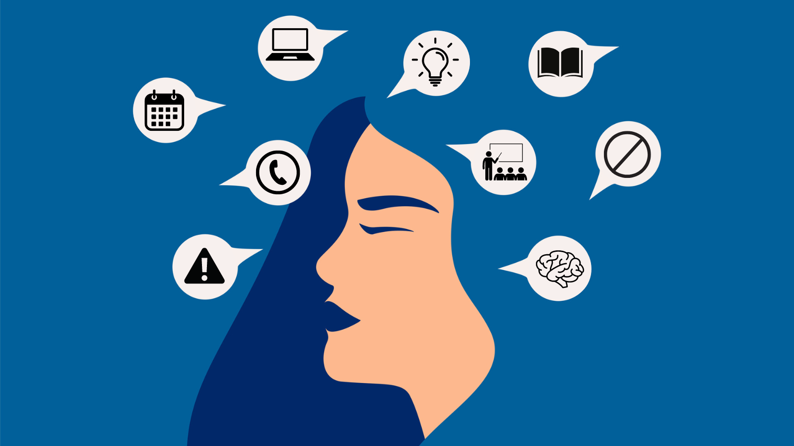 Illustration of teacher overwhelmed by the dos and donts of in-service week